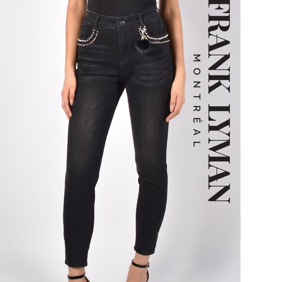 Embellished Pocket Stretch Denim Jeans - Picture 1 of 8